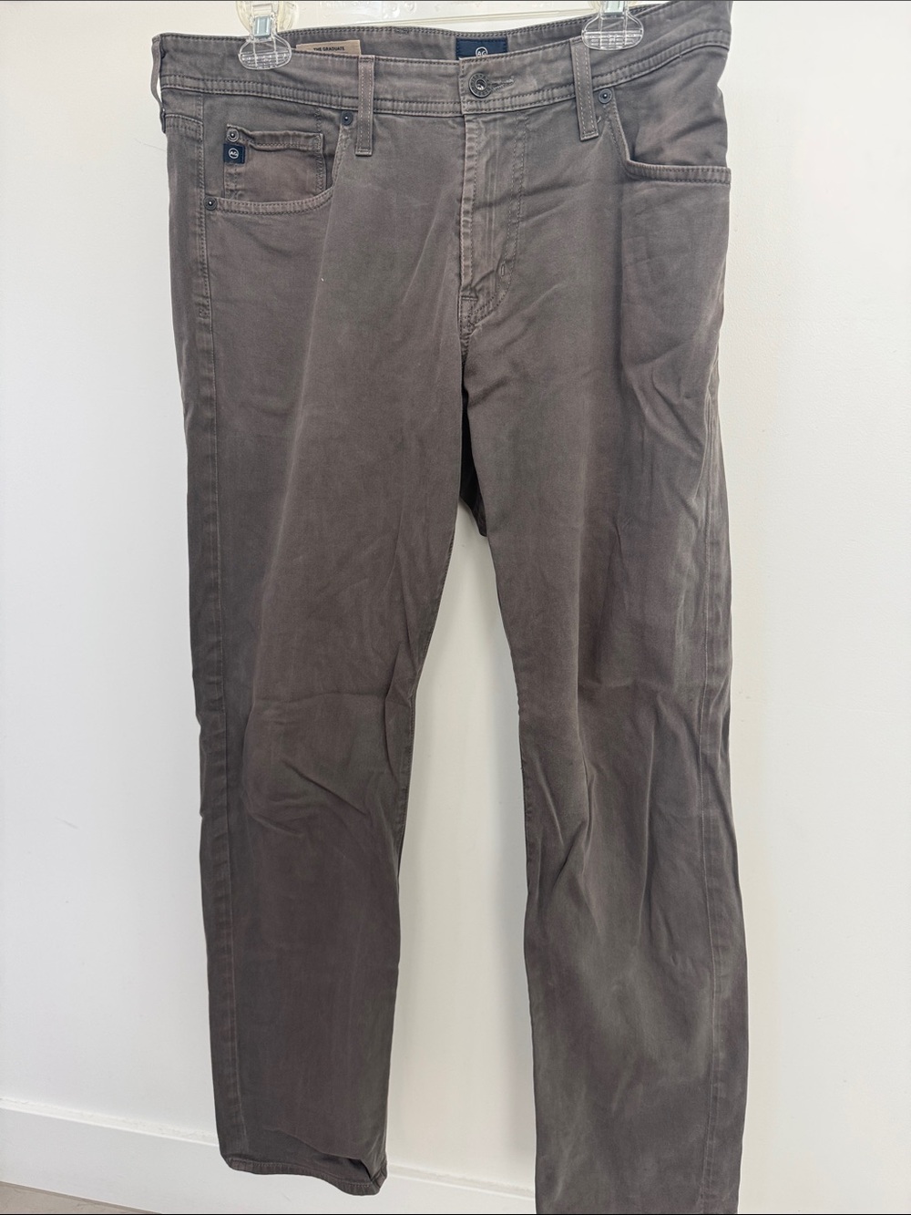 Ag Adriano Goldschmied Men's Taupe Straight-Leg Chinos